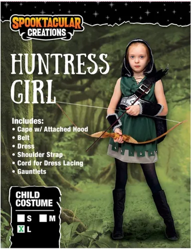 Vista 6 de Disfraz de cazadora con capucha para Halloween y niñas adolescentes con accesorios