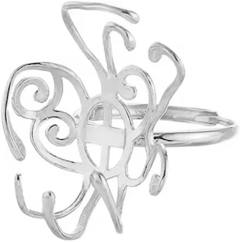 Vista 6 de Base de anillo de plata de ley 925 ajustable para anillo de piedras preciosas irregulares, ajuste de búsqueda en blanco, fabricación de joyas hechas