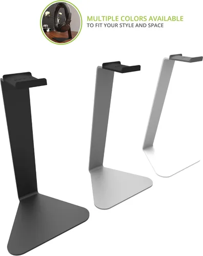 Vista 5 de Kanto H1 Soporte universal para auriculares - Negro - Construcción de acero sólido - Superficie de descanso de silicona curvada
