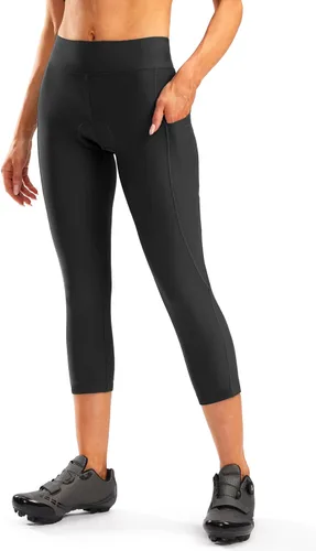 Vista 2 de Pantalones de ciclismo acolchados 4D para mujer, pantalones cortos de ciclismo de cintura alta, capris de bicicleta 34, mallas de ciclismo