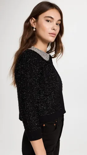 Vista 4 de Alice + Olivia Akira Cardi texturizado con cristales adornados para mujer