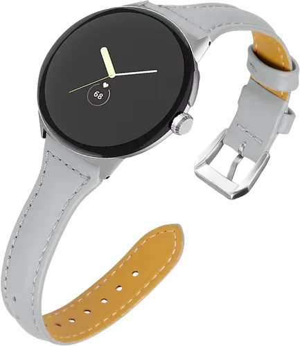 Vista 8 de Correa de cuero compatible con Google Pixel Watch Band Correa de repuesto Correa de pulsera transpirable para Google Pixel Watch Accesorios