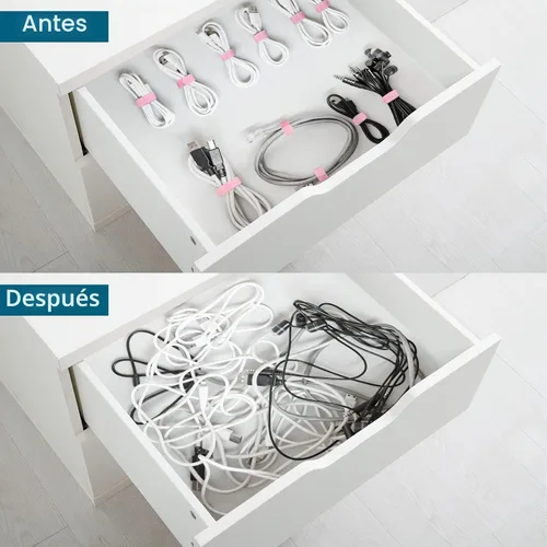 Vista 7 de YOVXLO 50 piezas bridas reutilizables de 6 pulgadas, lazos de sujeción ajustables, paño de microfibra para gestión de cables de conexión de Rosa