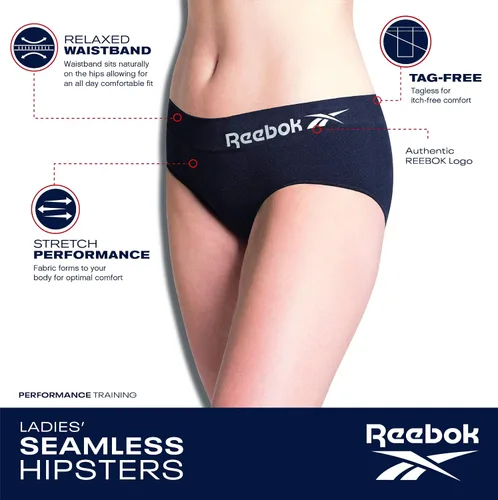 Vista 4 de Reebok Ropa interior sin costuras para mujer (5 unidades)