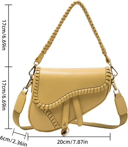 Vista 4 de Yaopeing Bolsas de hombro para mujer, bolso cruzado pequeño de moda, bolso de mano de piel sintética, bolso de mano para axilas, bolso de mano