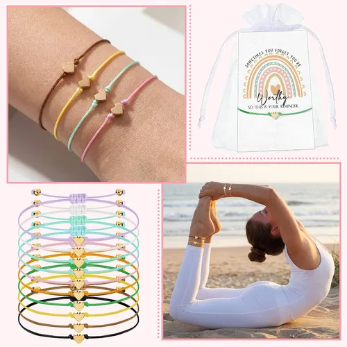 Vista 4 de Fumete Pulseras inspiradoras para mujer, regalo de agradecimiento a los empleados de Navidad a granel, regalo de agradecimiento para compañeros