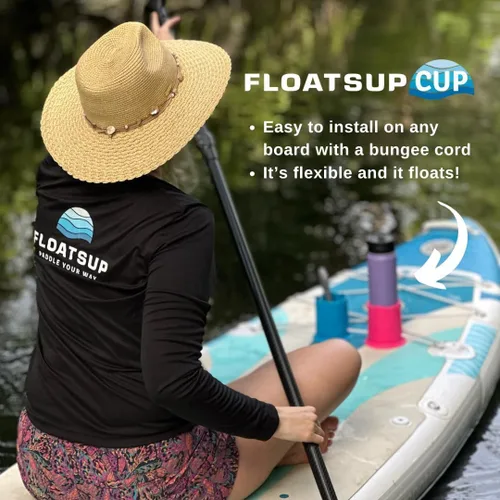Vista 7 de Floatsup - Soporte para bebidas con diseño de copa, color azul Works with SUP & Kayak, Fits Cans and Bottles Up to 3" Wide, Secures Under Bungee