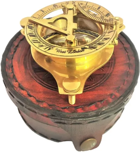 Vista 11 de Decor&More Reloj de escritorio elegante de una cara con brújula antigua para rastrear senderismo atemporal decoración del hogar, regalo ideal