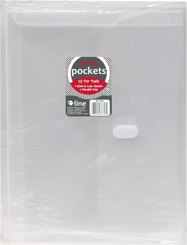 Vista 2 de C-Line sobres para archivador biodegradables Binder Pocket con placa de refuerzo de 1 pulgada., Transparente Paquete de 10
