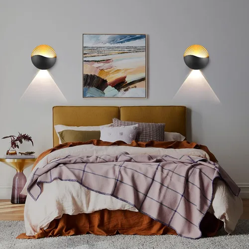Vista 4 de Kawell Moderno y creativo aplique de pared LED de 12 W, impermeable, lámpara de pared para interiores y exteriores, efecto Art Deco para dormitorio