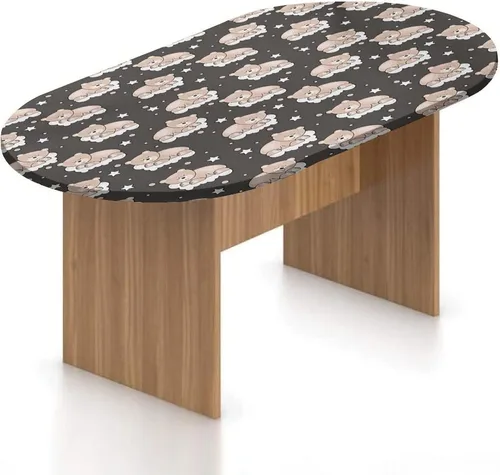 Vista 17 de Mantel ovalado ajustable, decoración de medusas, borde elástico, de poliéster, con forma de medusa, estilo bohemio, con estampado de playa, se