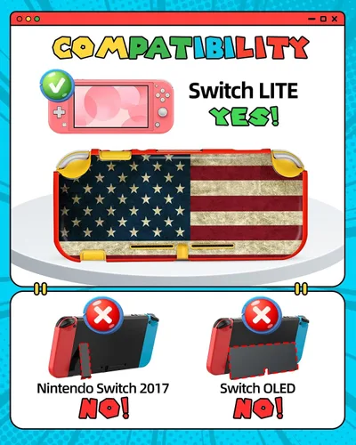 Vista 32 de Gurgitat 2 in 1 for Nintendo Switch Lite Case Protector - 24 Game Card Holder Case & Switch Lite Protective Cover Cute Funny Cartoon Hard Shell for