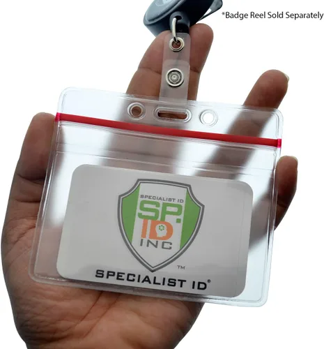 Vista 3 de Paquete de 5 portatarjetas de alta resistencia horizontal con cremallera resellable - Plástico transparente impermeable protector de tarjetas