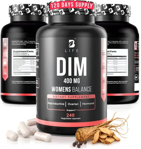 Vista 9 de B Life Company Suplemento DIM 400 mg con Myo & D-Chiro Inositol, Dong Quai - Equilibrio Hormonal para Mujeres - Suplementos de fertilidad
