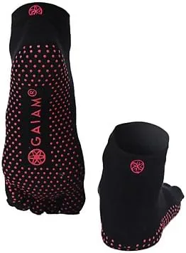 Vista 7 de Gaiam Calcetines de yoga Grippy para mujeres y hombres Accesorios de agarre adhesivo antideslizantes para yoga, barras, pilates, danza, ballet