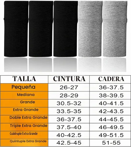 Vista 3 de UMMISS - Ropa interior de algodón de cintura alta para mujer, cobertura completa, suave, cómoda, multipack de braguitas Negro-gris-total