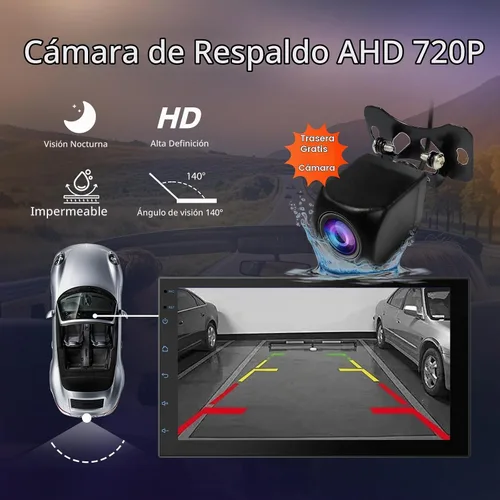Vista 5 de Haudio - Estéreo de auto doble DIN de 7 pulgadas con Apple CarPlay Android Auto, radio de coche Android 13, 2GB+32GB, cámara de respaldo AHD 720P