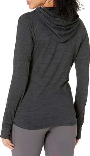 Vista 2 de Tienda Essentials Sudadera con capucha para mujer Brushed Tech Stretch Popover (disponible en tallas extragrandes)
