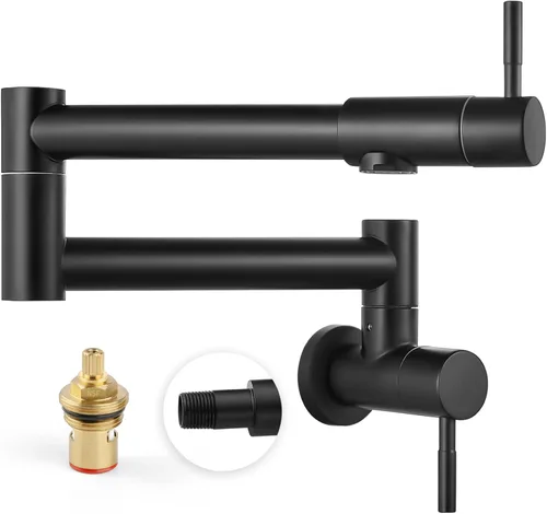 Vista 11 de Heyalan Pot Filler - Llenador de ollas de 19 pulgadas para montaje en pared, plegable, extensible, grifo de cocina/restaurante de acero inoxidable