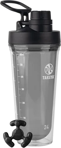 Vista 7 de Takeya Protein Shaker - Botella agitadora de plástico sin BPA con tapa de boquilla a prueba de fugas, coctelera fácil de transportar para gimnasio