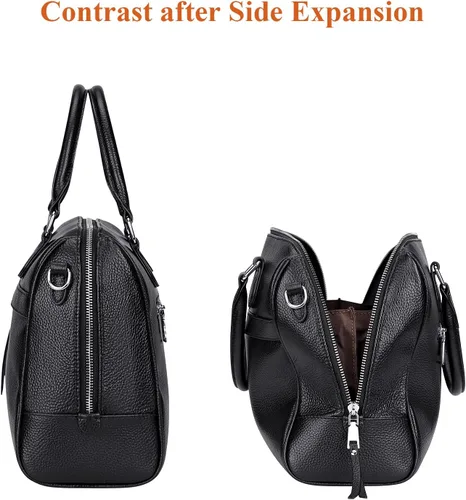 Vista 5 de Over Earth Bolso bandolera de cuero genuino con asa superior para mujer