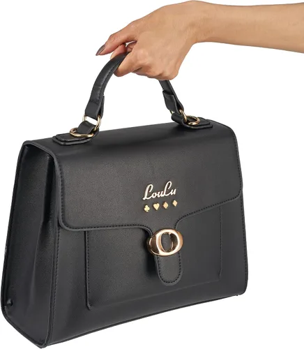 Vista 2 de Loulu - Bolso de mano con asa superior de cristal dorado Negro