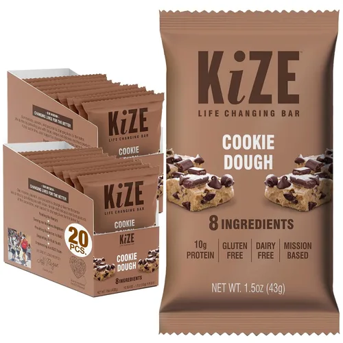 Vista 9 de KiZE Energy Bars - Barras energéticas de reemplazo de comidas con alto contenido de proteínas, a base de mantequilla de almendras, sin gluten, sin