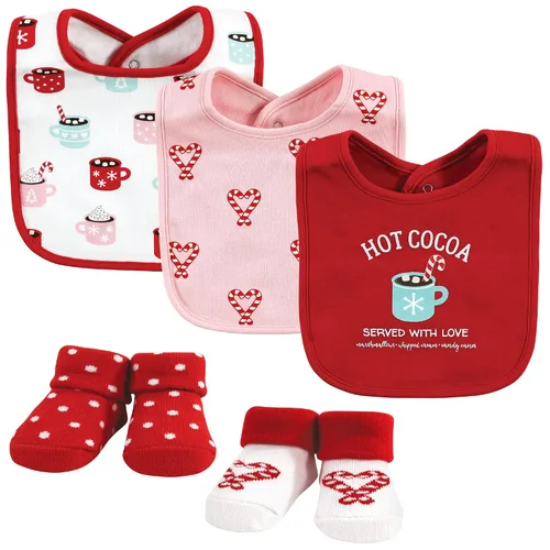 Vista 52 de Hudson Baby Conjunto de babero y calcetines unisex de algodón para bebé, Tamaño único Chica Calabaza