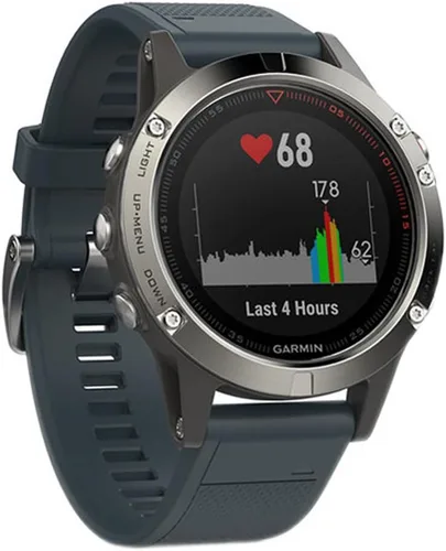 Vista 2 de Garmin fēnix 5, Smartwatch Multisport GPS Premium y Resistente, Azul Granito