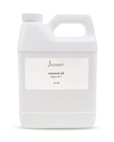 Vista 2 de Aceite de coco refinado de 92 grados blanqueado 100% puro prensado en frío (12 onzas)