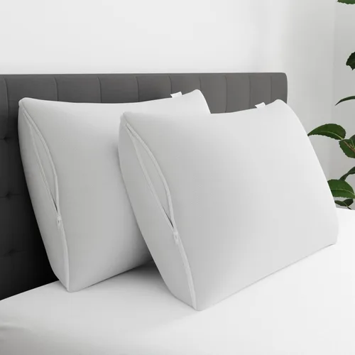 Vista 3 de Juego de 4 protectores de almohada AllerEase estándar/Queen - absorben la humedad, protección avanzada contra alergias, poliéster de alta calidad