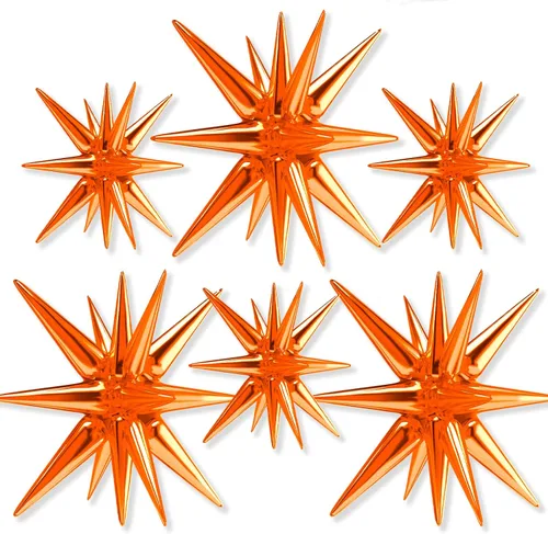 Vista 14 de Globos de papel de aluminio con forma de estrella negra de PartyWoo, 2 piezas de 42 pulgadas, grandes, con puntas explosivas, de Mylar