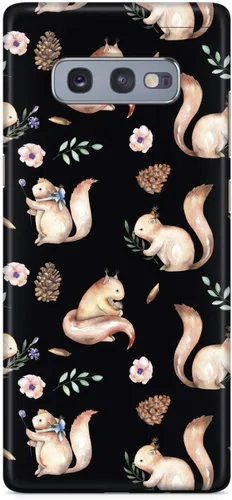 Vista 23 de Inspired Cases - Funda con textura 3D para iPhone Xs Max - Funda protectora de goma para Apple iPhone Xs Max - Patrón de acuarela de ardilla - Negro