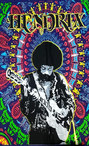Vista 6 de ICC - Póster de guitarra Jimi Hendrix para colgar en la pared, tapices Trippy de 30 x 40 pulgadas, tapiz musical de leyenda del rock Jimmy