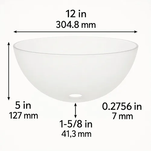 Vista 7 de LIGHTACCENTS Reemplazo de pantalla de lámpara de vidrio para lámpara de pie, vidrio esmerilado, 12 pulgadas de diámetro, apertura de 1.72 pulgadas