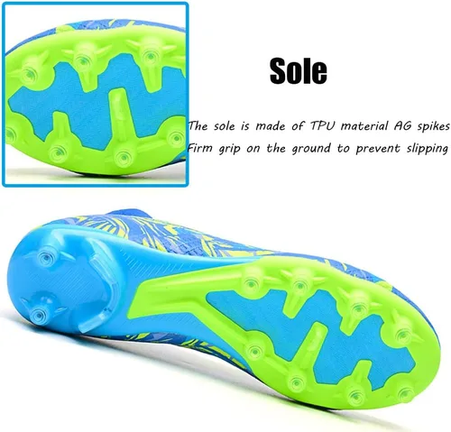 Vista 4 de Botas de fútbol para hombre, zapatos de fútbol, zapatos de punta, zapatos cómodos para adultos, atléticas, al aire libre, interior, competición