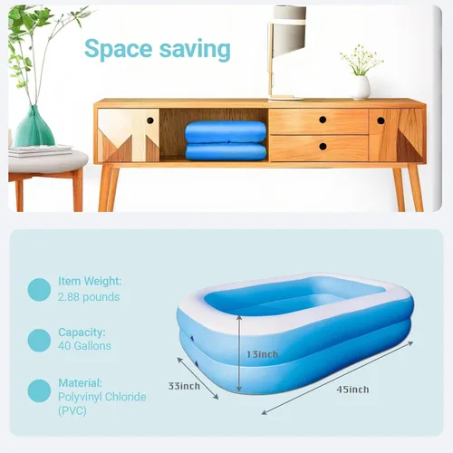 Vista 2 de Piscina GooMood Piscina Inflable Piscina Sobre Tierra (45'' x 33'' x 13'')
