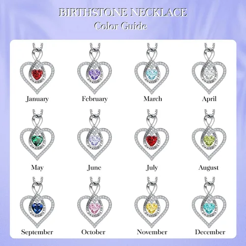 Vista 6 de LIANYU 925 Sterling Silver Necklace for Women, Heart Necklace for Women Birthday Gifts for Women Girlfriend Wife Gifts for Anniversary Infinity