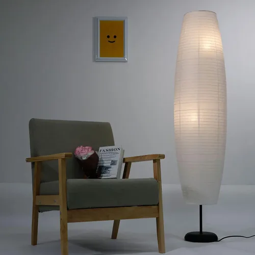 Vista 4 de Pantalla de lámpara de pie de papel, pantalla de papel de arroz blanco, cubierta de lámpara de repuesto para dormitorio, sala de estar