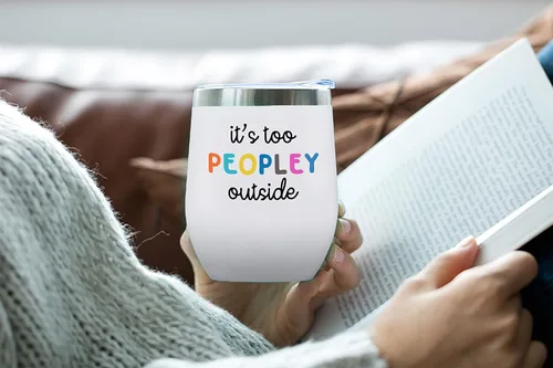 Vista 4 de Divertido regalo de personalidad introvertida-Hay demasiada gente afuera-Regalos únicos de sarcasmo sarcásticos-Regalos de Navidad, cumpleaños, año
