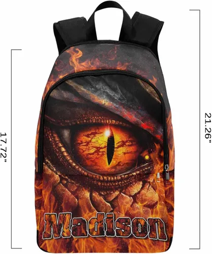 Vista 2 de Mochila personalizada de gran capacidad para niños y niñas, mochila escolar casual con nombre para niños y niñas, 0719-15, Personalizado