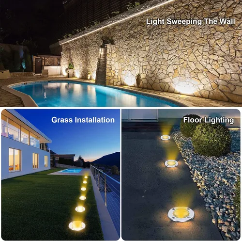 Vista 7 de Paquete de 4 luces LED de bajo voltaje de 3 W y 12 V, luz LED de paisaje impermeable IP67 luces de camino para exteriores, focos de árboles