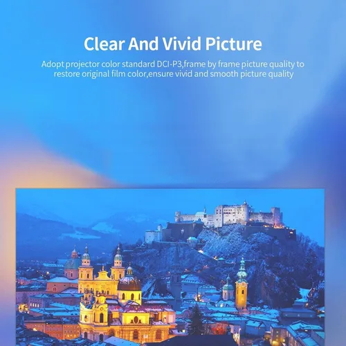 Vista 3 de Mini proyector 1080P FHD para el hogar, proyector portátil LED proyector de video proyector al aire libre compatible con Android iOS TV Stick HDMI