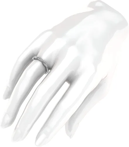 Vista 4 de Anillo de oro blanco de 14 quilates de 0.098 in con diseño de vid torcida pequeña de diamantes de imitación, anillo de boda a juego
