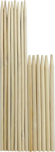 Vista 8 de KingSeal - 100 pinchos de madera de bambú natural de manzana, palitos de 5.5 pulgadas x 0.256 in de diámetro, punto romo para seguridad, paquete al