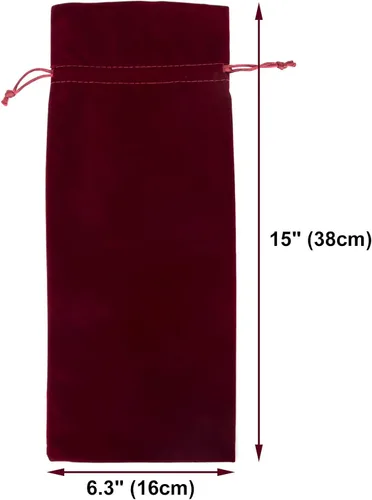 Vista 2 de TopTie 12 bolsas de terciopelo para botella de vino de 25.4 fl oz, bolsas de cordón de 6.3 x 15 pulgadas, accesorios de fiesta de boda