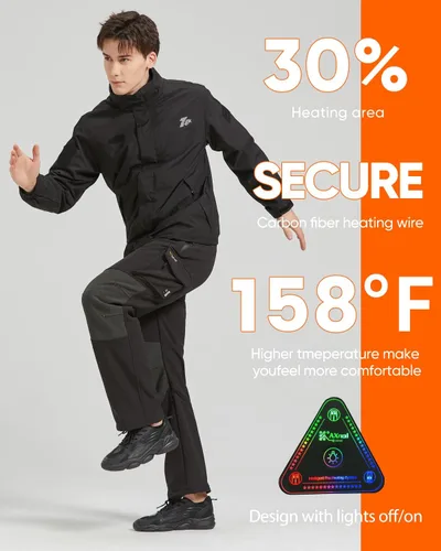 Vista 2 de Heated Pants with 20000mAh Battery Pack Electric Heated Snow Hiking Pants Winter Softshell Outdoor Trousers