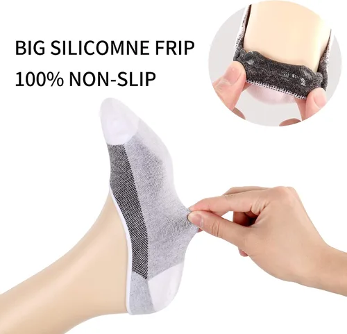 Vista 2 de ADFOLF Paquete de 9 calcetines invisibles para hombre, casuales, de corte bajo, finos, antideslizantes, forros para barco