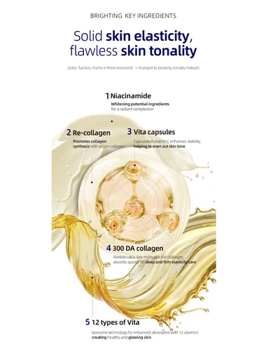 Vista 7 de Vita Gel Hydro Mascarilla facial 5 unidades, brillo brillante y tono de piel uniforme, mascarilla de gel coreano con vitamina C+E, hidratante