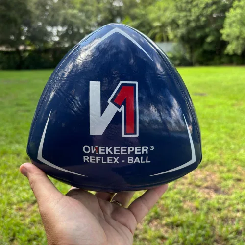 Vista 3 de ONEKEEPER Pelota de reflejo y reacción para fútbol - Blanco, naranja, azul, rosa y amarillo fluo, entrenamiento de agilidad y coordinación